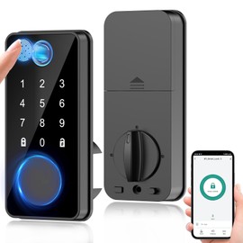 Smart Fingerprint Door Lock, Keyless Entry Door Lock, Front Door Lock with Digital Passcode Keypad, Bluetooth Electronic Deadbolt Lock, Anti-Peeping Password, Auto Lock for Home Hotel Office Apartment