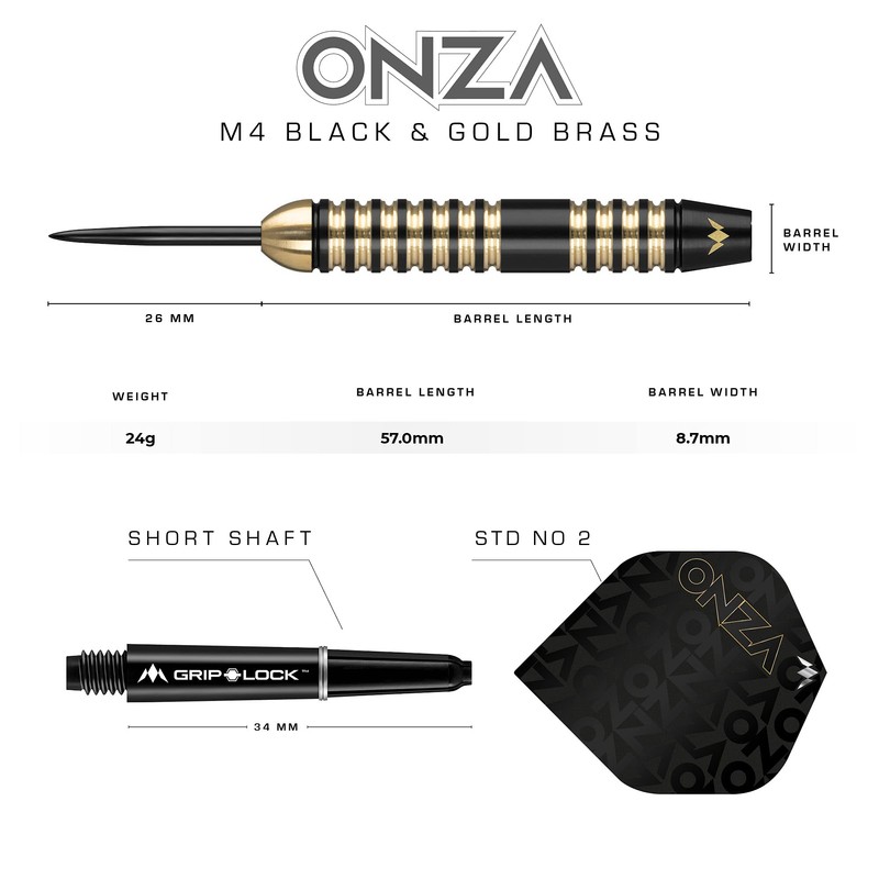 Mission Darts D1578 Onza | 24g Professional Steel Tip Darts