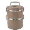 Insulated Food Container 304 Stainless Steel PP Stackable Portable Round