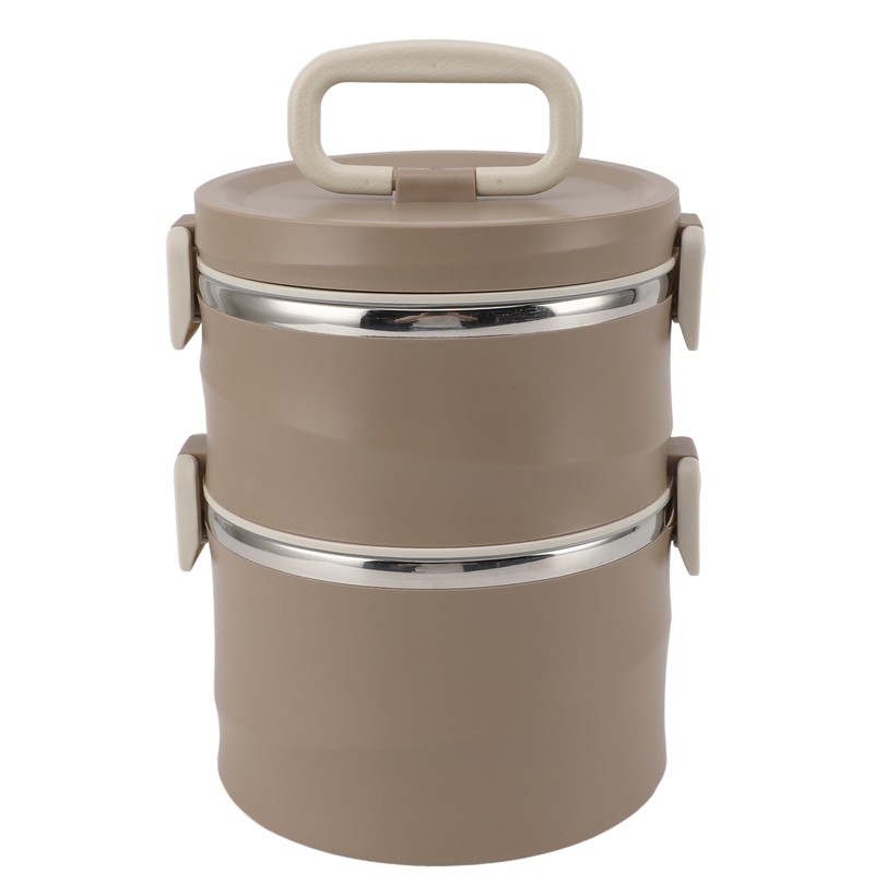 Insulated Food Container 304 Stainless Steel PP Stackable Portable Round
