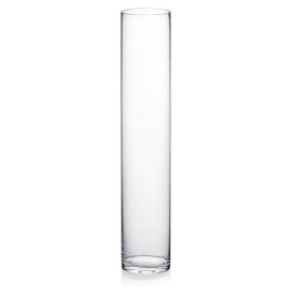 WGV - Jarrón de vidrio cilíndrico alto, 3 pulgadas de ancho x 16 pulgadas de alto, [múltiples opciones de tamaños] portavelas transparente, terrario para bodas, fiestas, floreros, centros de mesa, decoración del hogar, 1 pieza