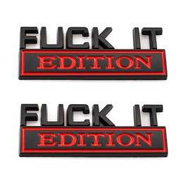 2 x It Edition Emblem Stick Badge Mudguard Badge Sticker for Cars Trucks Motorcycles Luggage SUV (Black/Red)