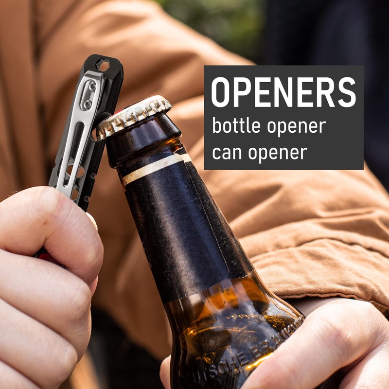 TISUR Titanium EDC Pry Bar, Keychain Pry Bar Multitool With