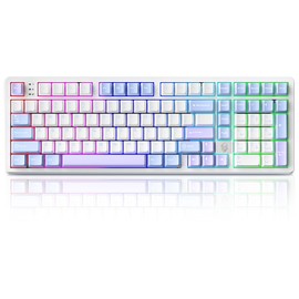 LEOBOG HI98 Mechanical Keyboard, Wired Creamy Gaming Keyboard with Ergonomic Gasket Structure, Hot-Swap Custom RGB Keyboards for Win/Mac/Android/Gamer - Purple, Star Vector Switch