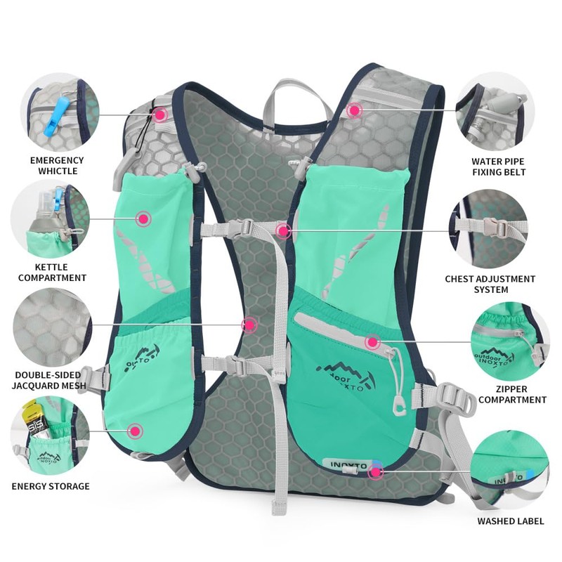 IX INOXTO Running Hydration Vest for Men Women Water Backpack