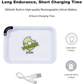 LED Glow Light Up Tray - 7 Colors Party Mode Rechargeable - Luminous Disk Cookies Tray