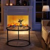 SAYGOER Round Coffee Table Glass Coffee Tables for Small Space