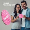1 x Round Coaster - Name Hanna Pink Hearts Love