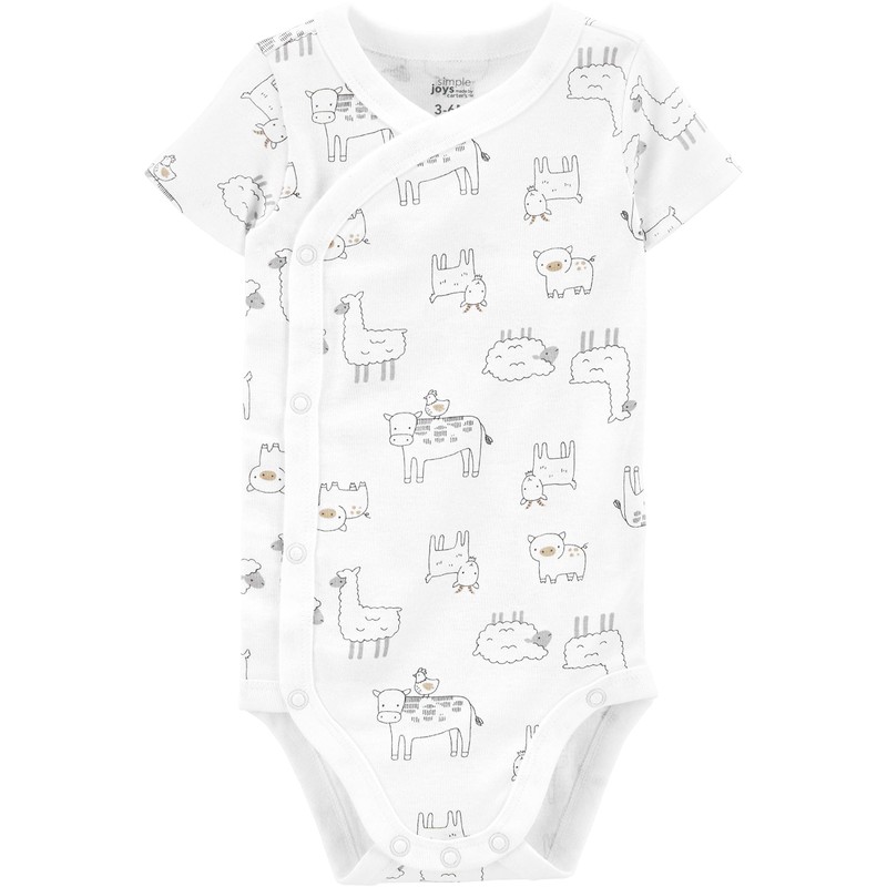 Simple Joys by Carter's Baby 5-Pack Short-Sleeve Bodysuit, Green/Grey Forest