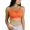 ToBeInStyle Women's Adjustable Strap Front V-Lattice Bralette - Ash Copper