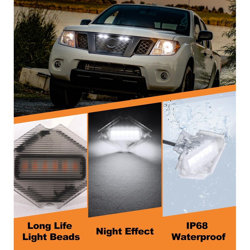 Front Bumper Grill Lights for Nissan Frontier 2009-2021 Accessories LED