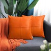 BRAWARM Faux Leather Throw Pillow Covers 22 X 22 Inches,