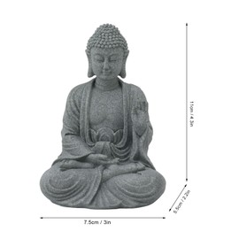 Hztyyier Buddha Statue Entrance Decoration Garden Green Home Ornament Landscape Living Room Figurine Zen Room Sculpture Fish Tank Decorative Sandstone Backyard (7135K-02)