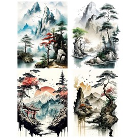 RICUVED 4 Pcs Landscape Diamond Painting Kits, 5D Diamond Painting Kits for Adults Full Drill Diamond Painting Kits Diamond Art Kits for Beginners Crystal Picture Art for Home Decor 11.8x15.7 Inch