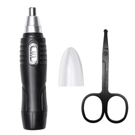 Herolland Ear and Nose Hair Trimmer Clipper, Painless Eyebrow & Facial Hair Trimmer for Men Women, Battery-Operated Trimmer, 3.74" Premium Nose Hair Scissors
