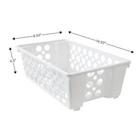 Organize Your Home Short Slide-It Baskets, 2 Pack, Stacking and Sliding Modular Storage, Great Organizing Bins for Pantry, Closet, Bedroom, Office, and all Storage, 14” x 8.9” x 4.5”