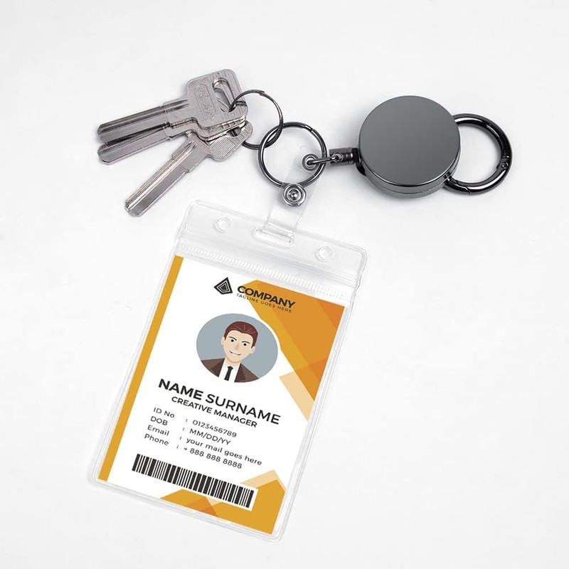 Key Fob Extendable Steel Cable, Pack of 2 Key Ring,
