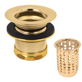 Westbrass Junior Basket Style Bar Sink Strainer, Polished Brass, D218-01
