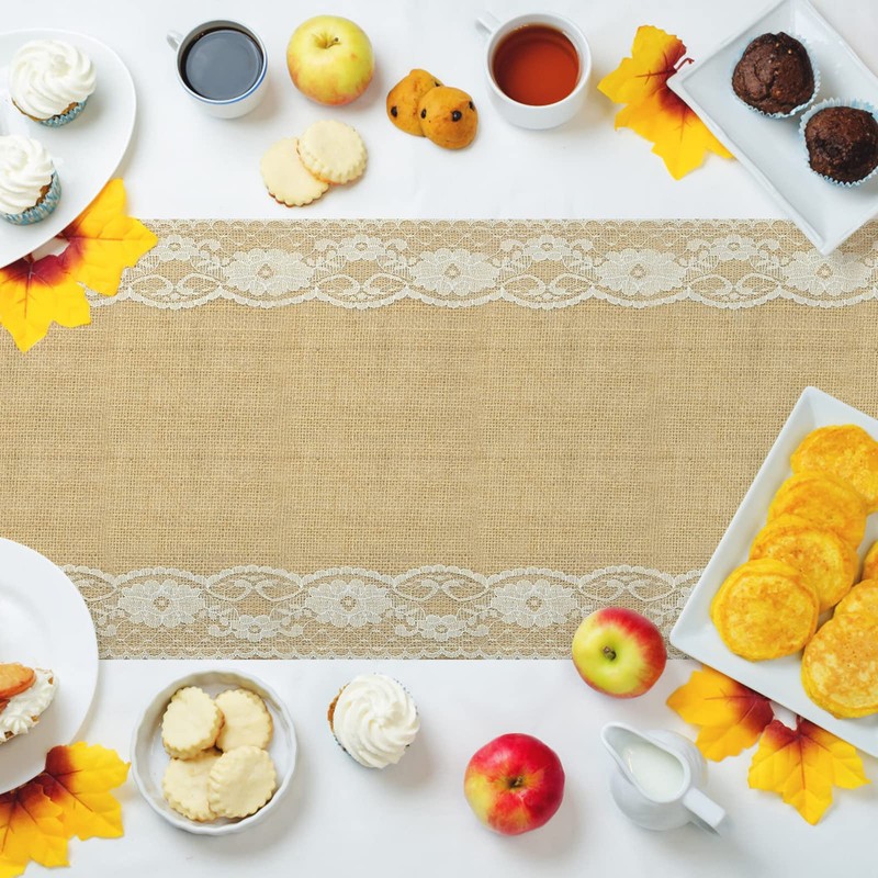 Jute Table Runner 30 x 275 cm Natural Hessian Table