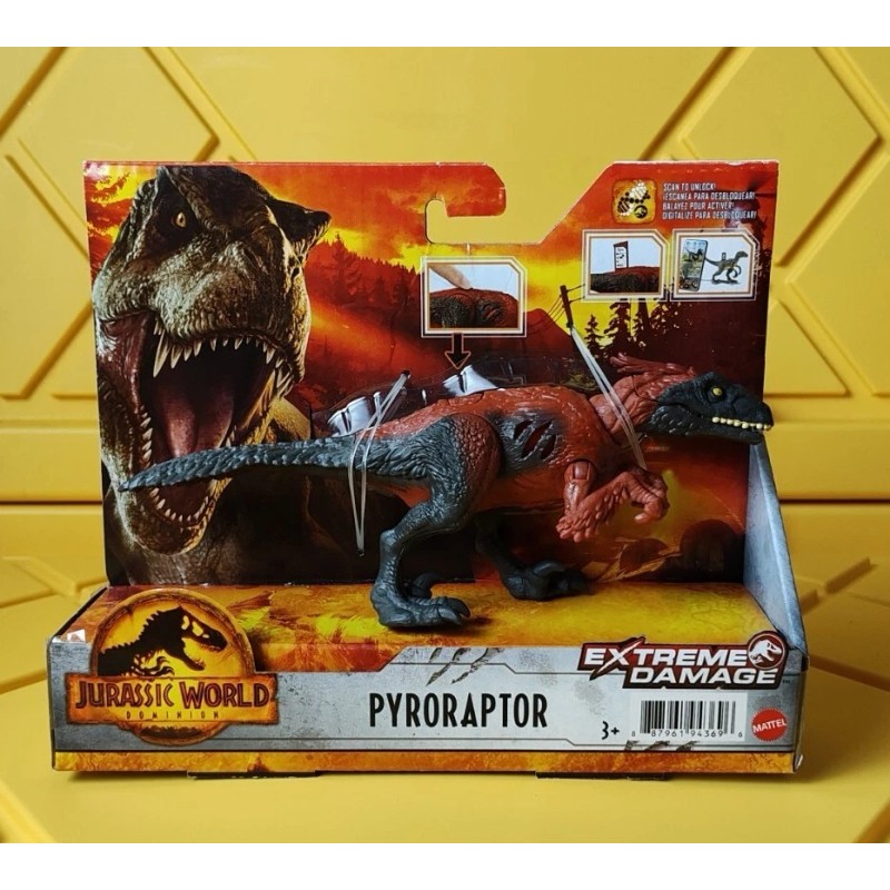 Mattel Jurassic World Dominion Extreme Damage PYRORAPTOR Dinosaur Action Figure