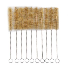 Test Tube Cleaning Brush 25mm Dia. Tan Bristles Radial Tip 8.5inch Length Tube Wash Cleaning Brush for Lab Set Chemistry, 15 Pack (8.5in)