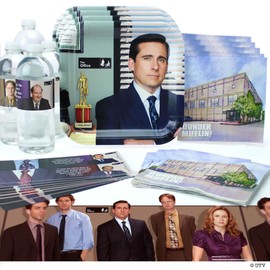 The Office (Basic Pack for 16) Party Kit: Dunder Mifflin Party Planning Committee Approved Party Pack: Paper Plates, Napkins, Table Cover, Dwight Schrute, Michael Scott, and More!