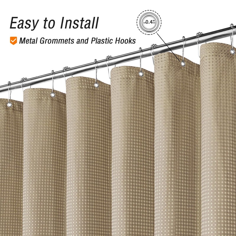 Gibelle Extra Long Shower Curtain 72 x 84, Tall Waffle