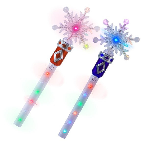 Baizongyang Light Up LED Wand,New Super Bright Flashing Star Wands,Magic Wand Rotating Toy for Girls and Boys christmas & birthday gift (2PCS