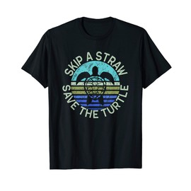 Skip a Straw Save a Turtle Vintage T-Shirt