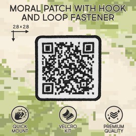 SHEVRONS QR-Code Tactical Funny Morale Patch for Hats, Vests, Jeans, Backpacks, All Clothes, and Gear - Highly Durable and Incredibly Resistant to Fading and Tearing - 2.83 x 2.83 in