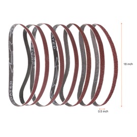 sourcing map 35pcs 0.5 x 18" Sanding Belts 5pcs Each of 40/60/80/120/180/240/400 Grit Aluminium Oxide Flush Joint Belt Sander Paper for Metal Woodworking Automotive Repair