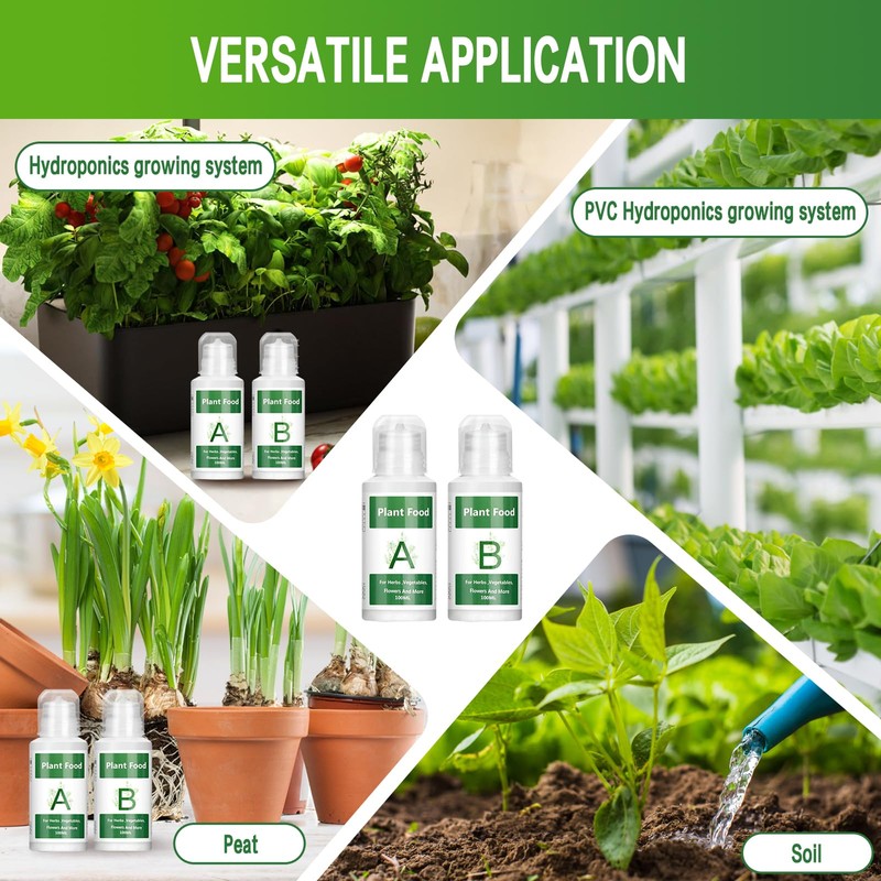 Hydroponic Nutrients, 800ML Hydroponic Plant Nutrients A and B, Universal
