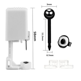 Men Black Ball Self Ear Piercing Kits – 2/4/6 Pack Disposable Self Ear Piercing Gun, Ear Pearcings Kit with 3mm Black Ball Pea Earring Studs (2 Pack)