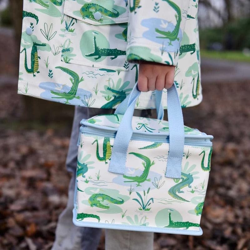 Powell Craft Crocodile Print Foil Insulated Lunch Bag in Cream