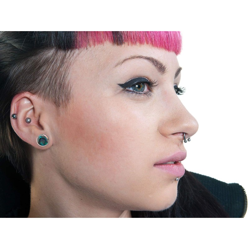 Fly Style 925 Silver Stud Earrings with Shell Inlays, 8