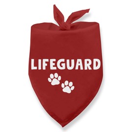 Lifeguard Dog Bandana, Funny Holiday Dog Bandana for Puppy Dogs Beach Pool Accessories Gift for Pet Lover, Pet Scarf for Boy & Girl Small and Medium Cat Dogs