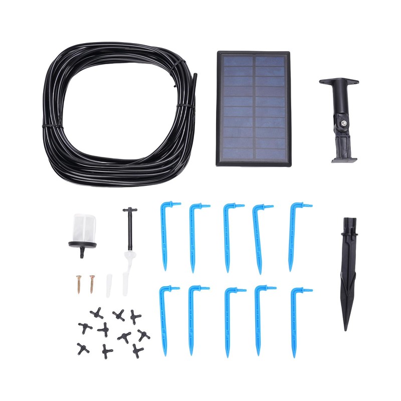 Solar Waterer, 33ft Hose Drip Irrigation Kit for 10 Potted