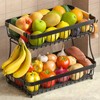 Sevenblue 2 Tier Large Fruit Basket for Kitchen Counter with