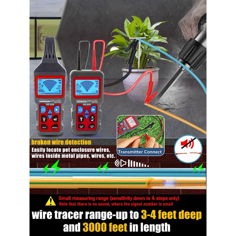 NF-826 Underground Wire Locator & Cable Tracer/Buried Wire Tracer and
