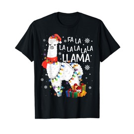 Fa La La Llama Christmas Funny Lllama Lover Xmas Pajamas T-Shirt