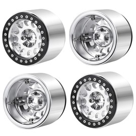 ZHRCFUN Pack of 4 2.2 RC Rims Beadlock Wheels 45 mm for Axial SCX10 Capra 90046 90048 TRX4 TRX6 Wraith RR10 D90 CC01 Redcat Gen 8 1/10 RC Crawlers (Silver)