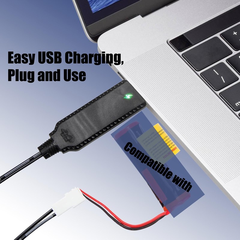 2-Pack USB RC Car Charger Cable Compatible with Mario Kart
