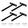 AUXBC 4Pcs 5 Inch Black Floating Shelf Brackets, Heavy Duty