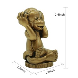Resin Chinese Fengshui Handmade See Hear Speak No Evil Monkey Figurines Home Decorative BS186