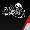 Hellweg Druckerei Car Sticker Trumpeter Trumpet Musician Jazz Sticker Rear