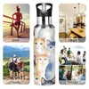 Wasserflasche mit Strohhalm, Wasserfarbe, Katze, Edelstahl, Wasserflasche für Reisen, Sport,