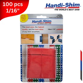 Handi-Shim HS116100RD Plastic Construction Shims/Spacers, 100 Pack, 1/16-Inch, Red