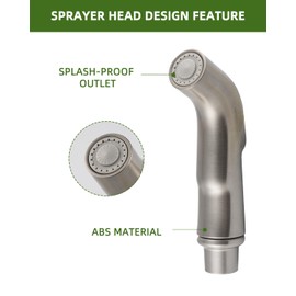 ANJOES Universal Kitchen Sink Spray Attachment, Sink Side Sprayer Head Replacement Compatible with Oakbrook/Delta/Moen/Kohler/Glacier Bay Faucets, Pull Out Nozzle Head, Brushed Nickel