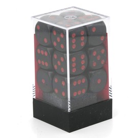 Chessex DND Dice Set D&D Dice-16mm Opaque Black and Red Plastic Polyhedral Dice Set-Dungeons and Dragons Dice Includes 12 Dice – D6 (CHX25618)