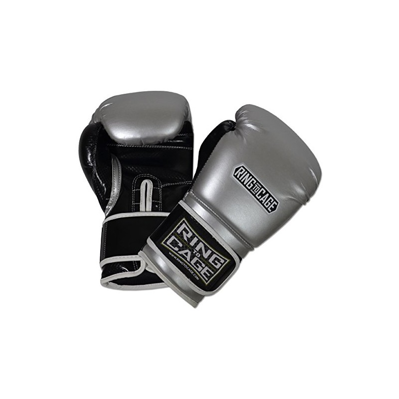 Gym Training Stand-Up Boxing Gloves (Silver/Black, Regular-12oz)
